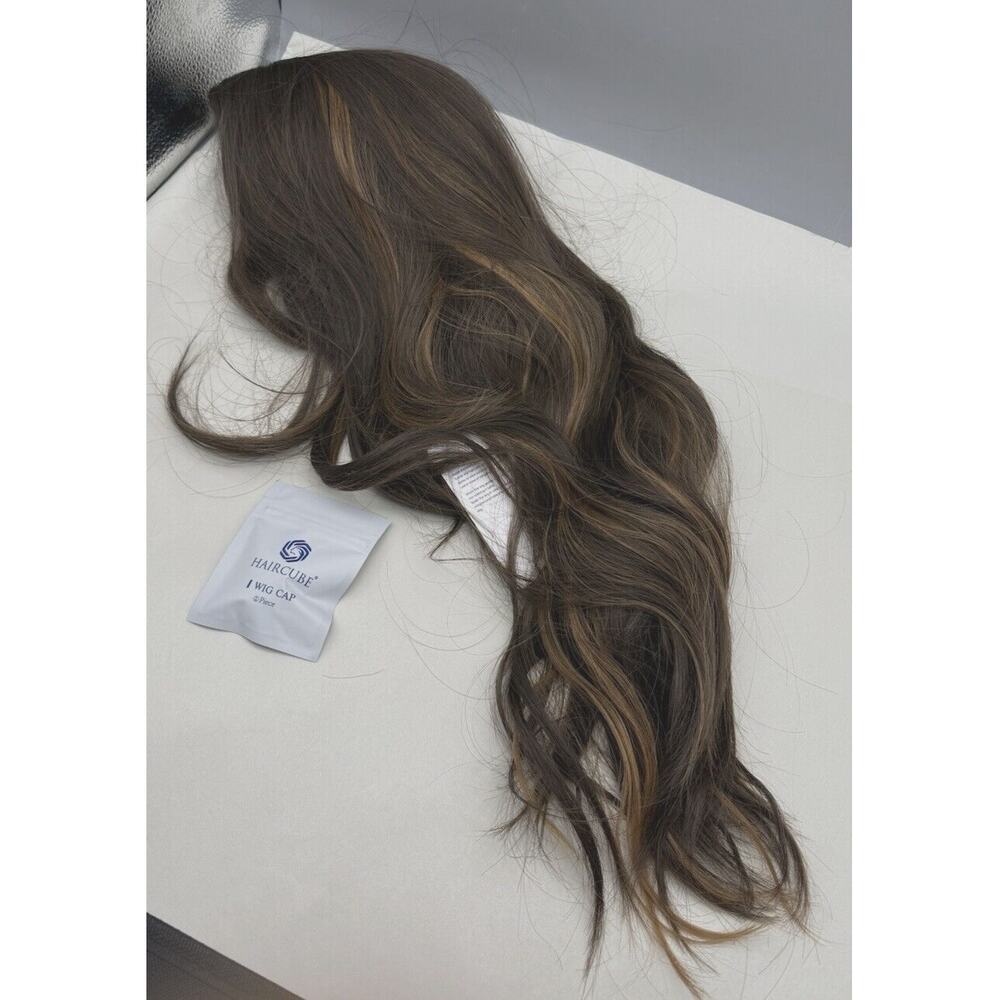 HAIRCUBE Long Layered Synthetic Hair Wigs for Women (Ombre Mixed Brown) *READ